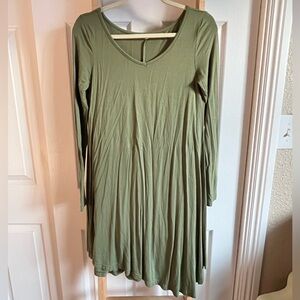 Elegant Olive Green Women's Dress